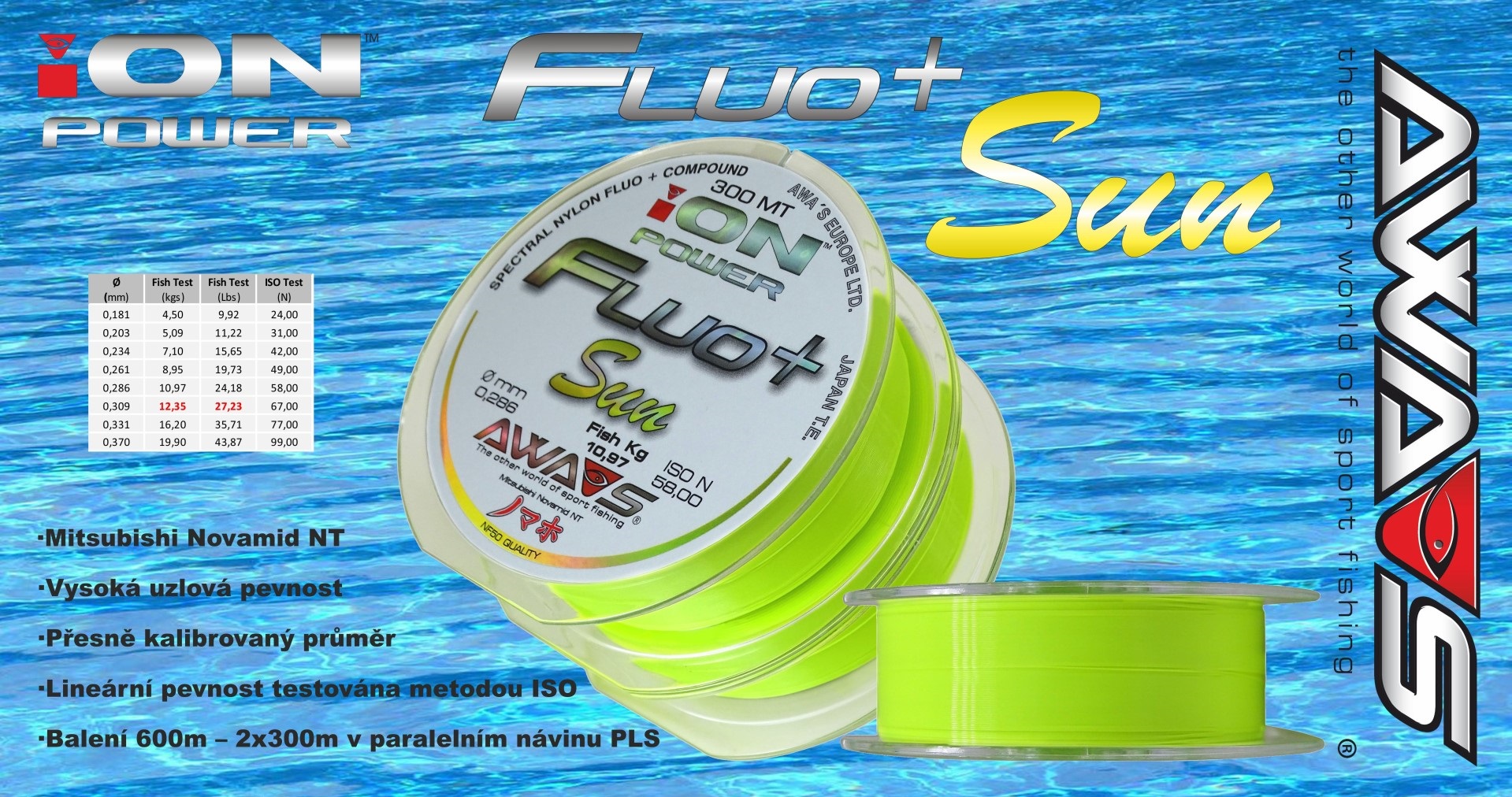 AWA-SHIMA Vlasec ION POWER Carp Stalker 0,261mm/8,45kg/600m - 2x300m