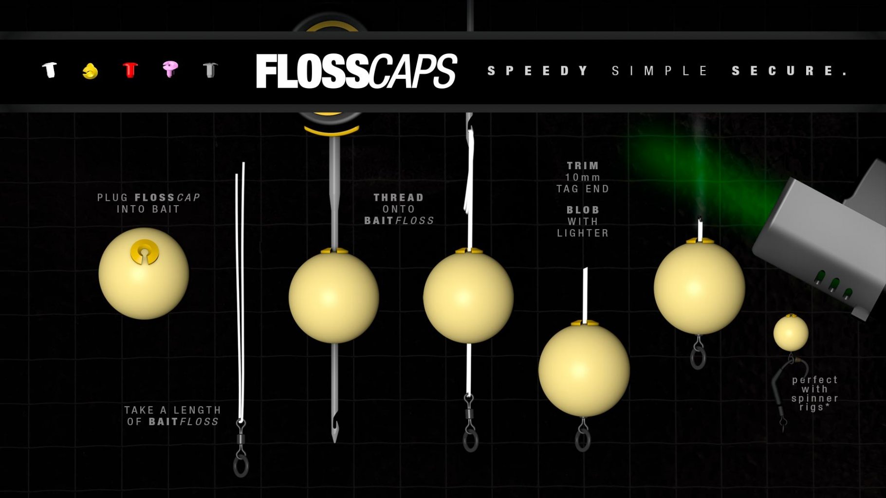 Korda Zarážky na nástrahy Floss Caps Pink/Yellow /20 ks