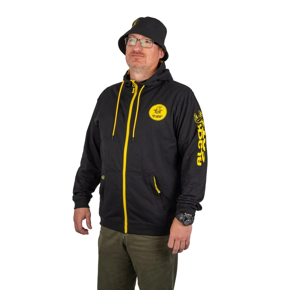 Black Cat Mikina Black Zipped Hoody vel. L