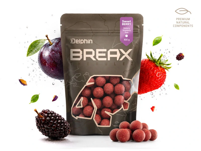 Delphin Boilies BreaX SweetBERRY Moruše Jahoda Švestka 24mm/300g