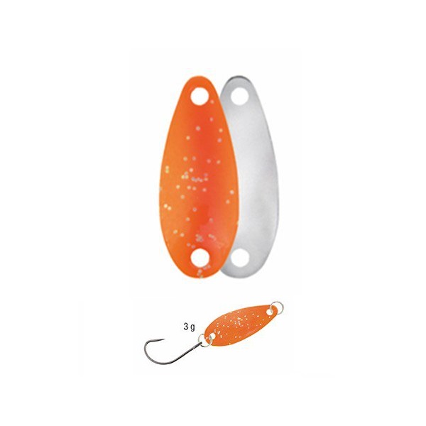 Kamatsu Plandavka Trout Spoon Special 3g - Fluo Orange + Silver glitter/Silver