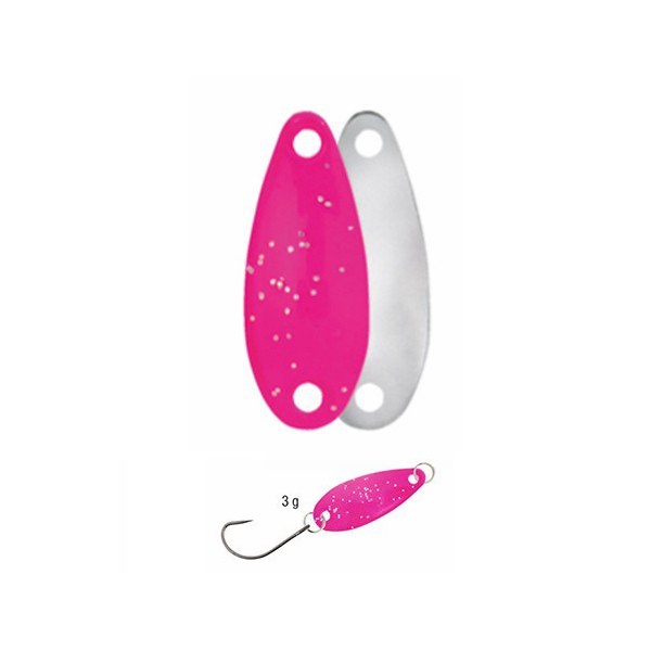 Kamatsu Plandavka Trout Spoon Special 3g - Pink + Silver glitter/Silver
