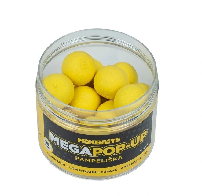 Mikbaits Mega plovoucí fluo boilie Pampeliška 25mm/300ml