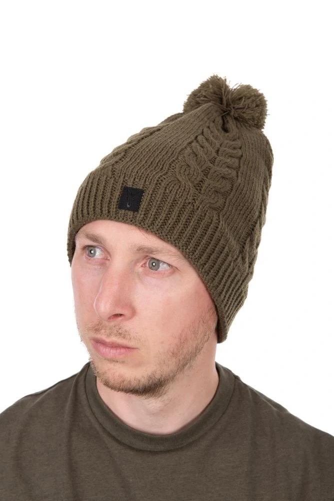 Fox Čepice Khaki Knitted Bobble