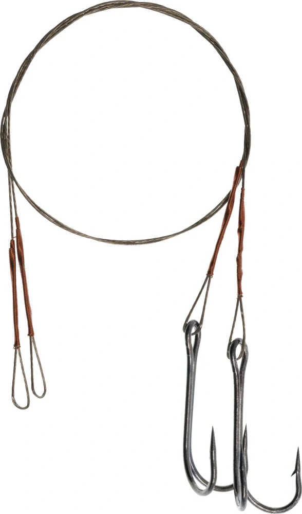 Mikado Hotový návazec X-Plode ocelové lanko s dvojháčkem #3 25cm 10kg 2 ks