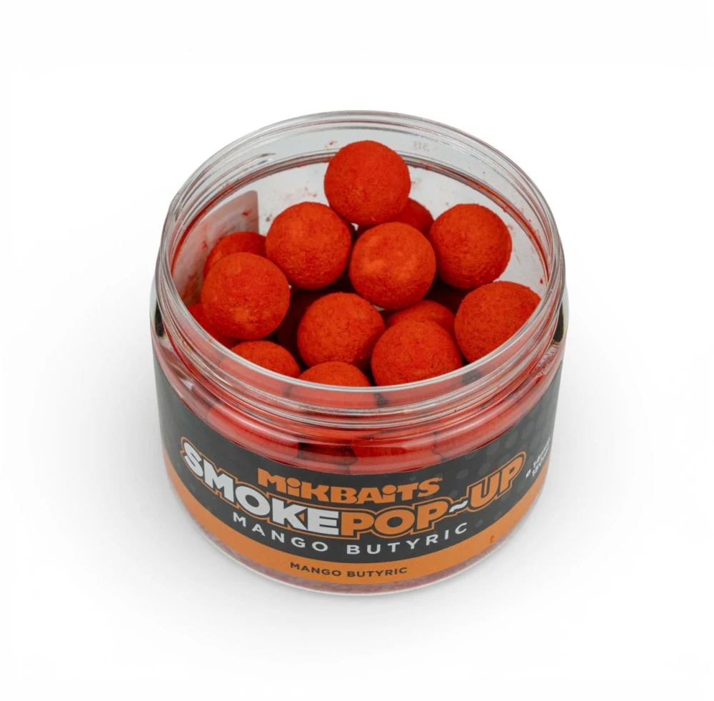 Mikbaits Plovoucí boilie Smoke Pop-Up Mango Butyric 14mm/150ml