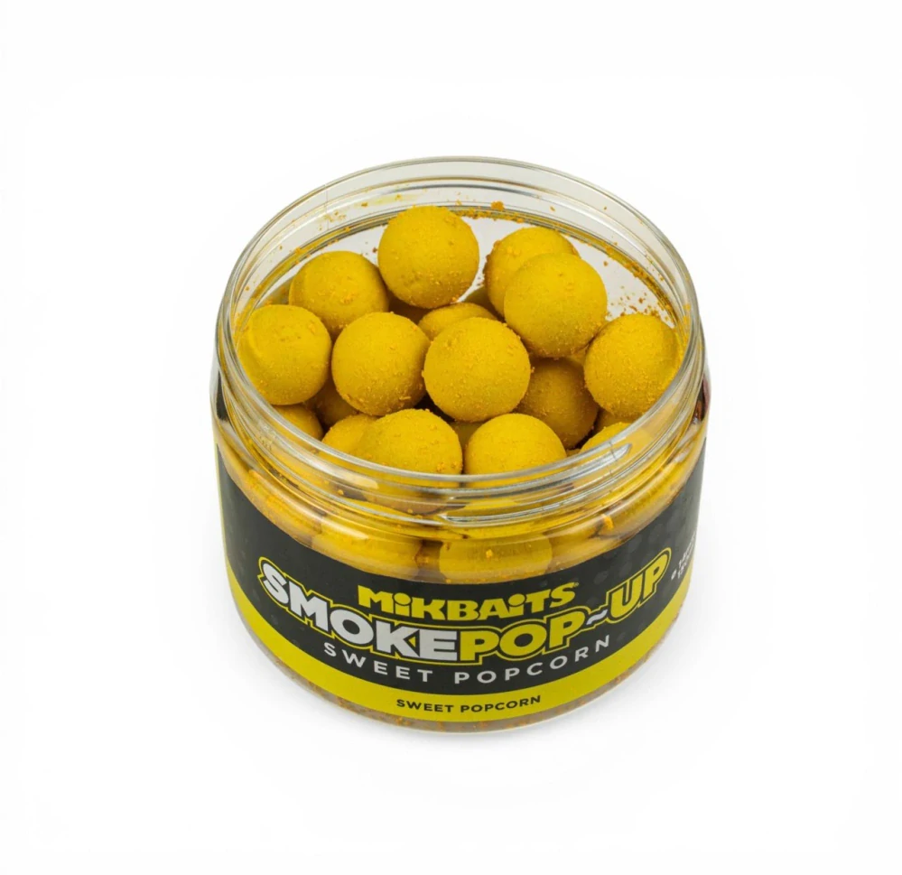 Mikbaits Plovoucí boilie Smoke Pop-Up Sweet Popcorn 14mm/150ml