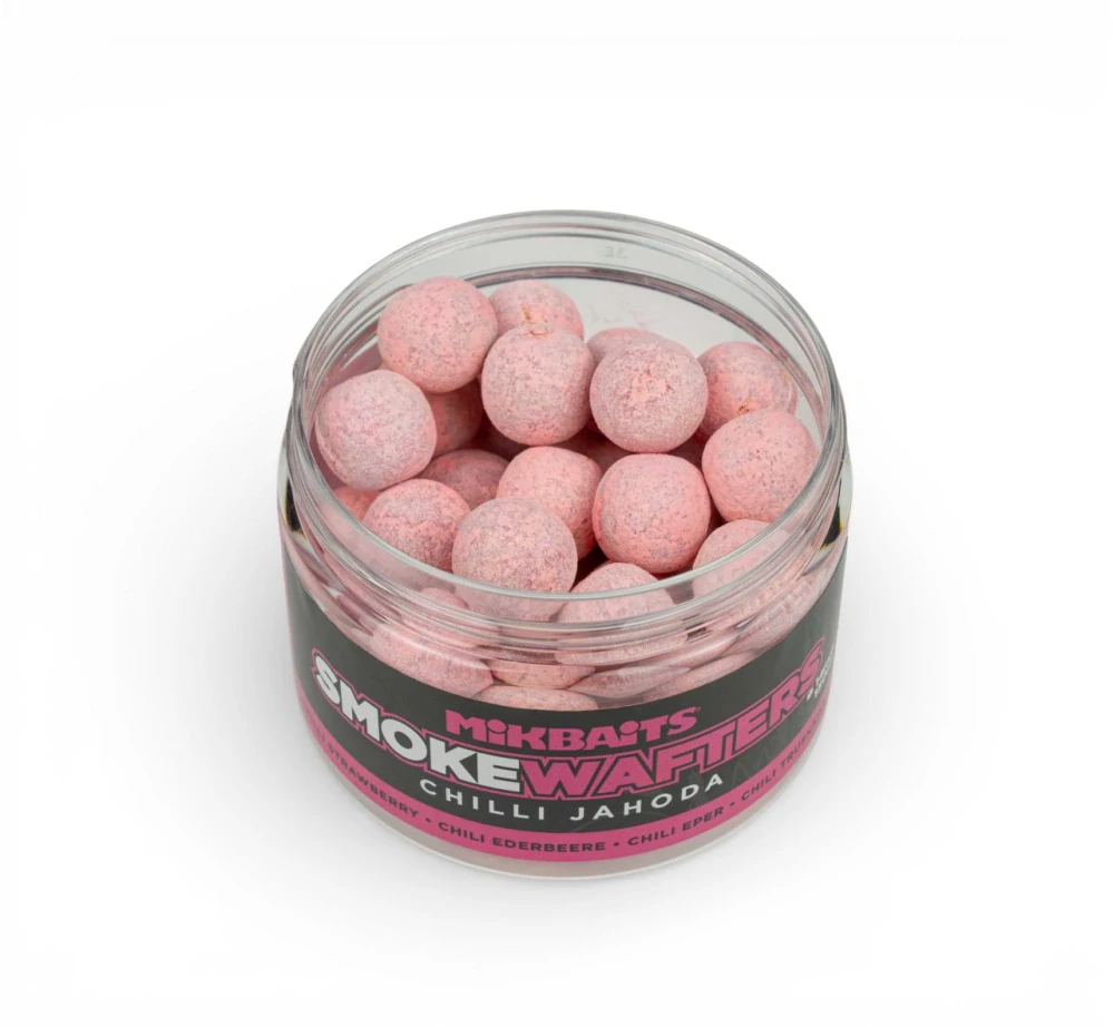 Mikbaits Vyvážené boilie Smoke Wafters Chilli Jahoda 14mm/150ml