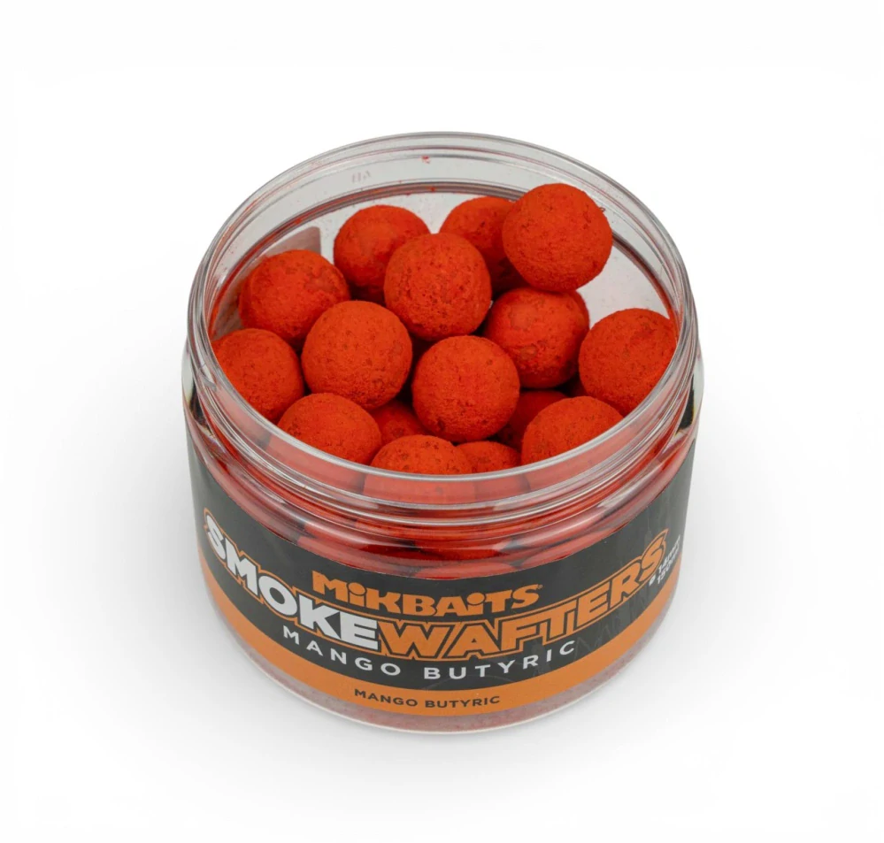 Mikbaits Vyvážené boilie Smoke Wafters Mango Butyric 14mm/150ml