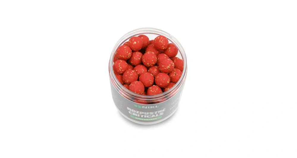 Nikl Rozpustné Criticals boilie Strawberry 14mm/250ml