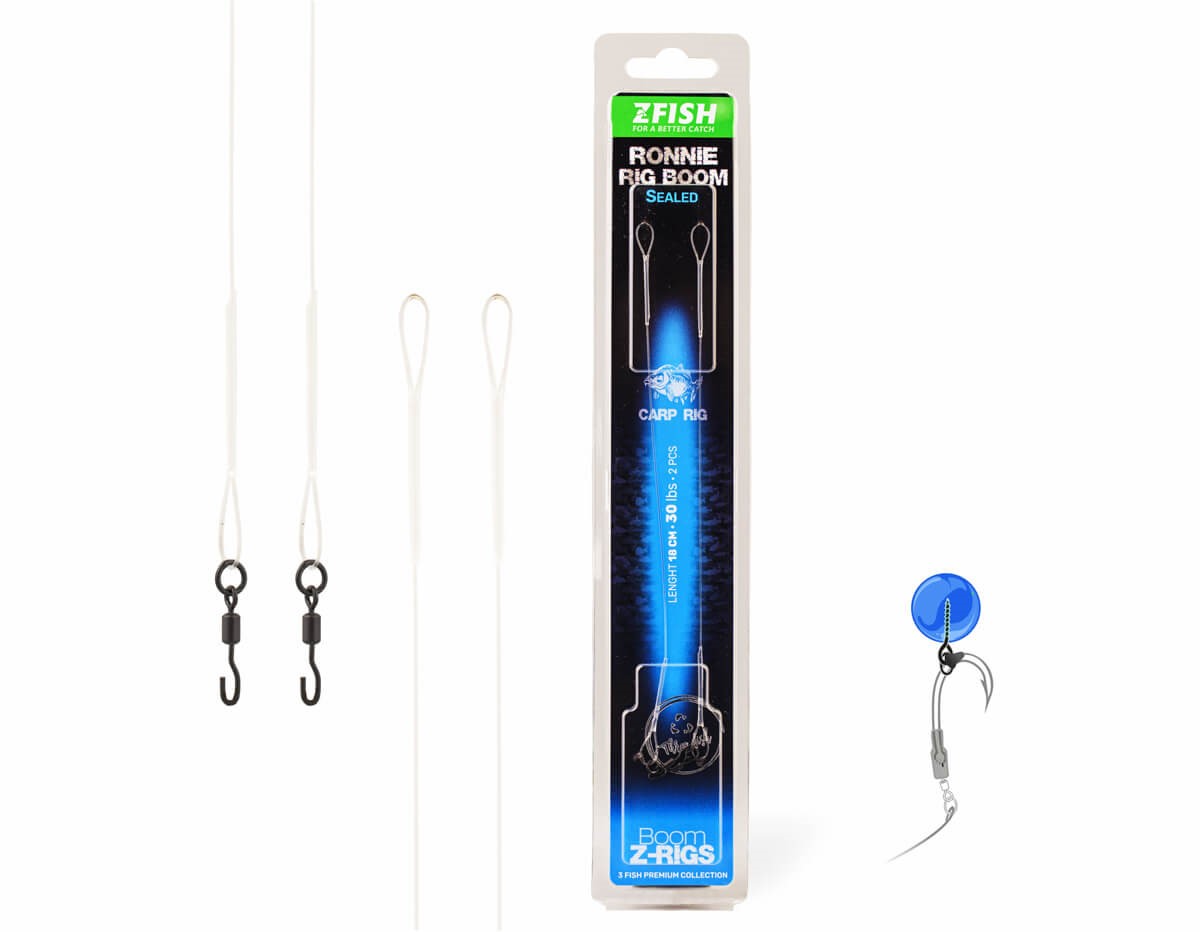 Zfish Návazec zatavený Ronnie Rig Boom 18cm/30lb/2 ks