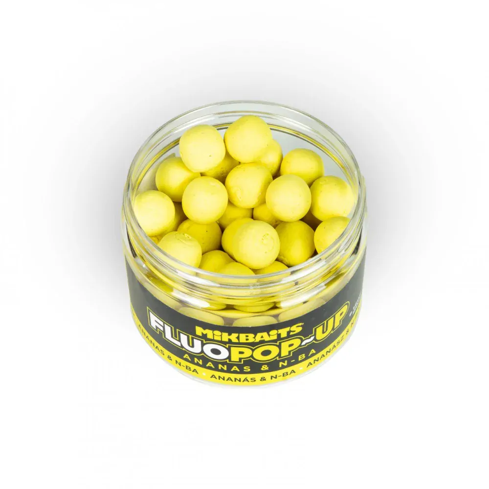 Mikbaits Plovoucí boilie fluo Ananas N-BA 18mm/150ml