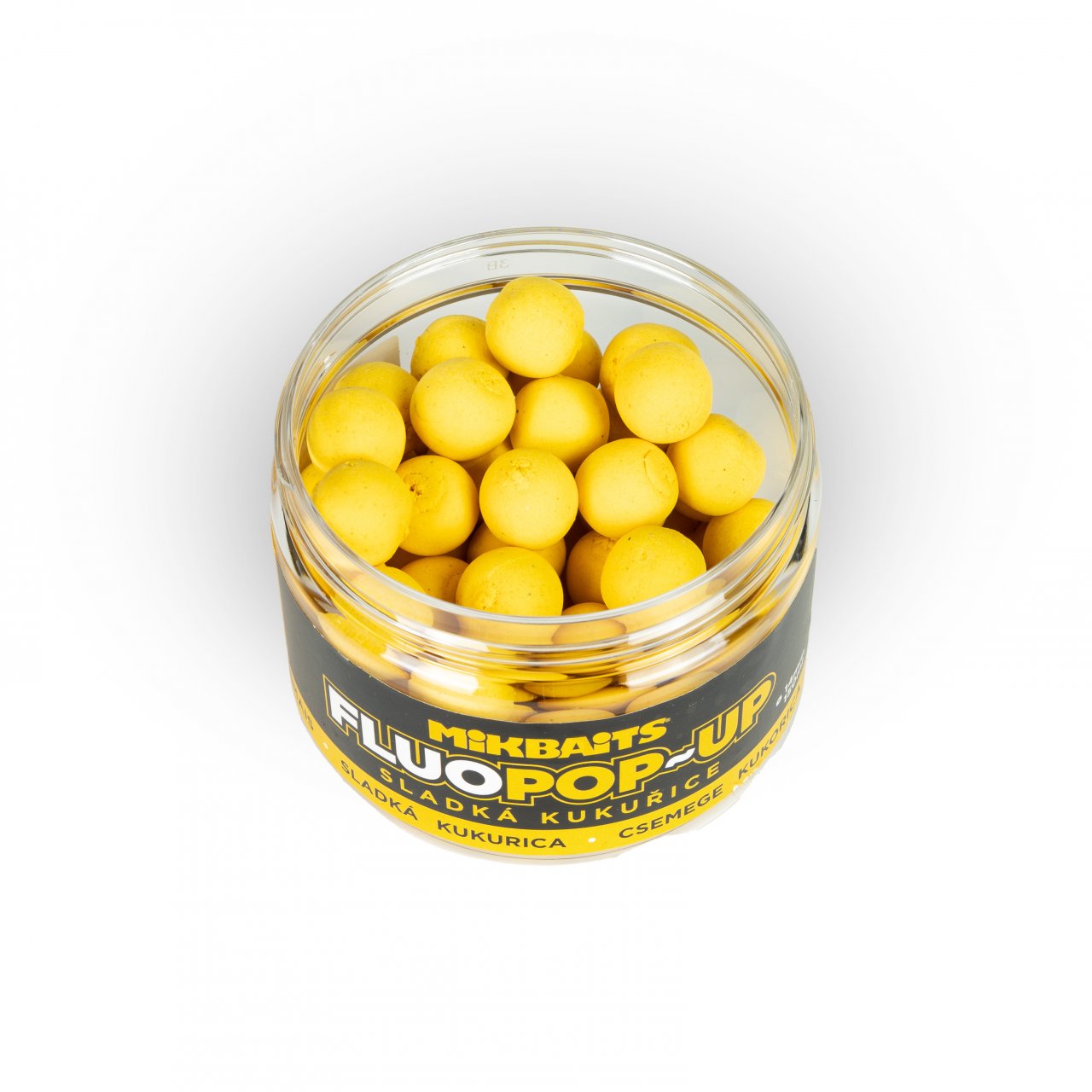 Mikbaits Plovoucí boilie fluo Sladká kukuřice 18mm/150ml