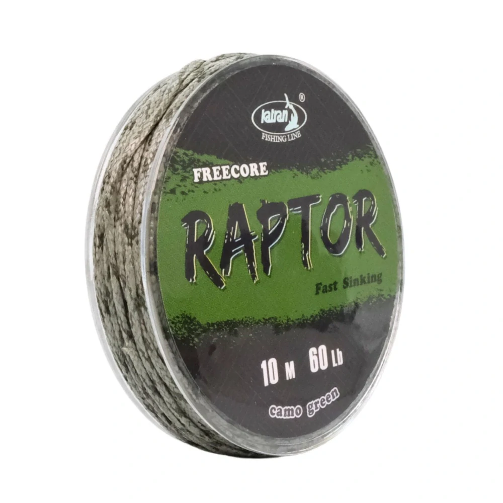 Katran Bezjádrová olověná šňůrka Raptor Camo Green 60lb/10m