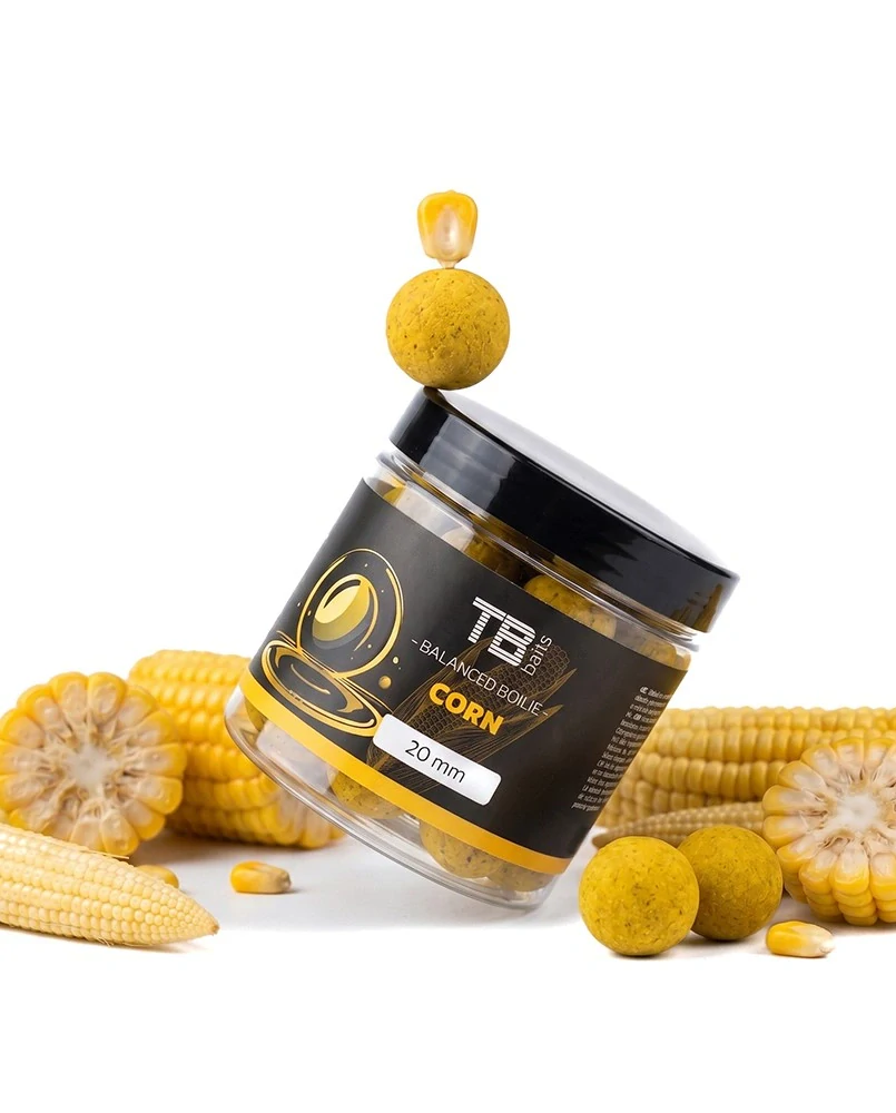 TB Baits Vyvážené Boilie Balanced + Atraktor Corn 24mm/100g