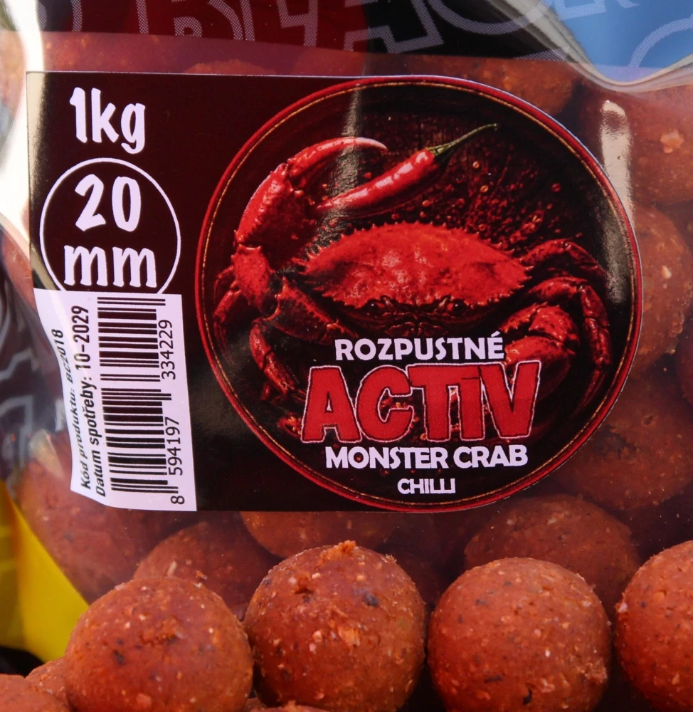 Black Carp Activ boilies Monster Crab - Chilli 24mm/1kg