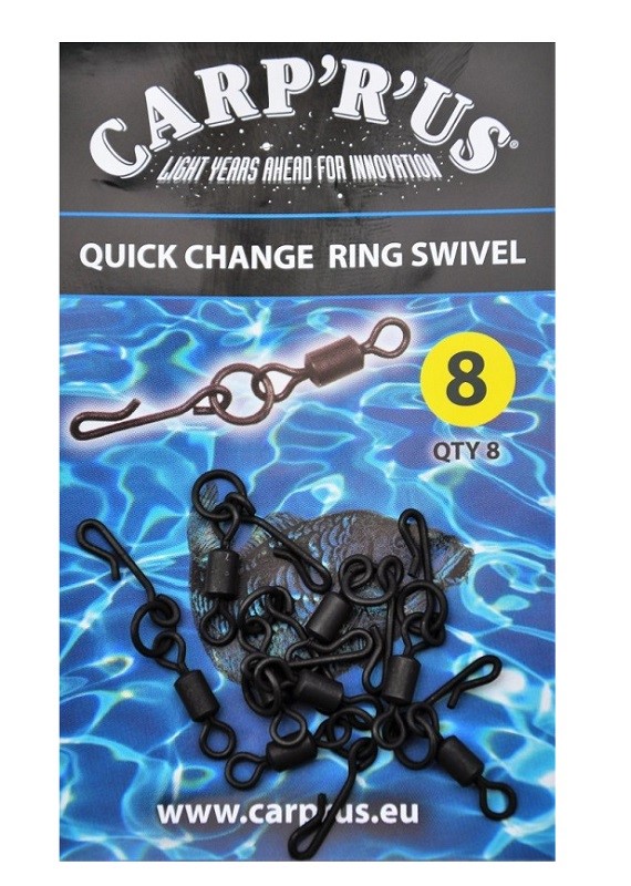 Carp´R´Us Obratlík s kroužkem Quick change ring swivel #8 /8 ks