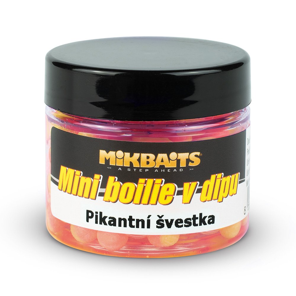 Mikbaits Mini boilie v dipu Pikatní švestka 50ml