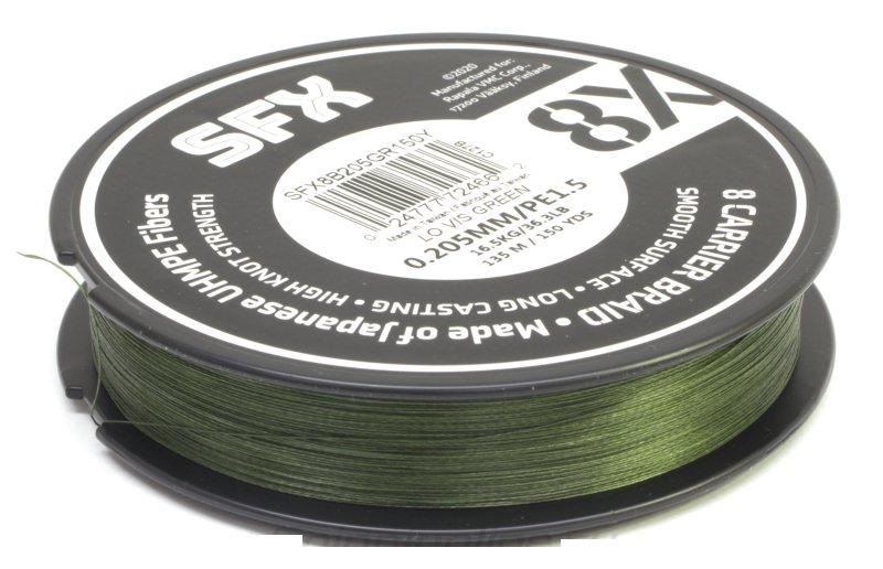 Sufix Splétaná šňůra SFX 8X tmavě zelená 0,128mm/7,3kg/135m