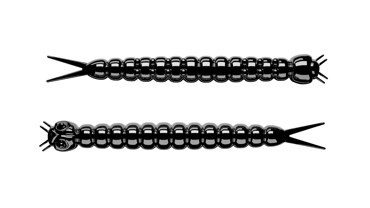 Libra Lures Slight Worm 38 - Black (Cheese) /15 ks