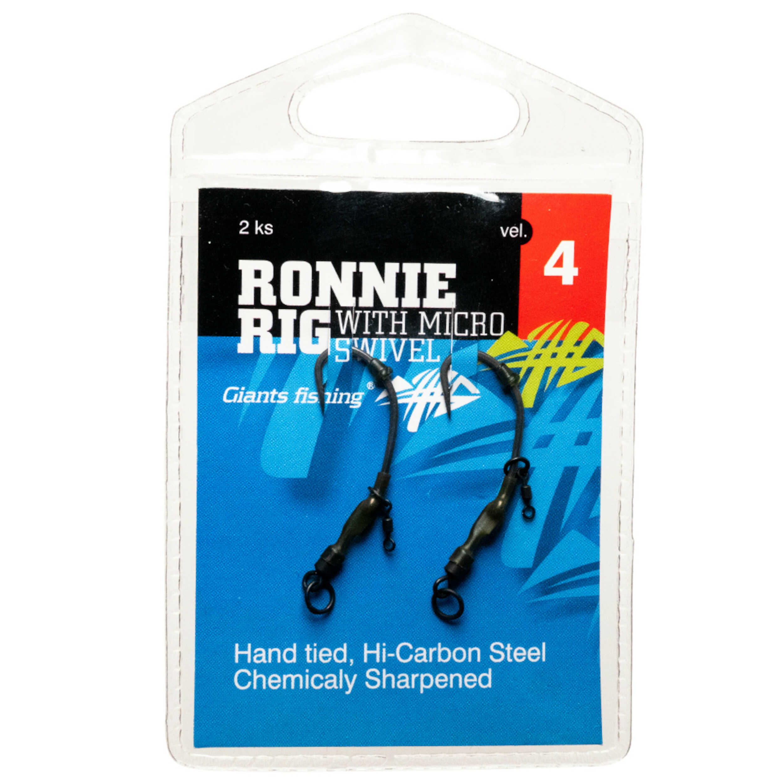 Giants fishing Kaprový návazec Ronnie Rig with Micro Swivel vel. 6 /2 ks