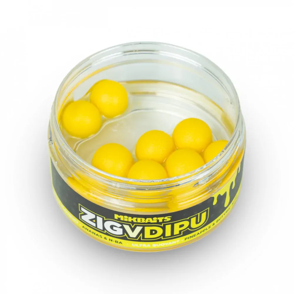 Mikbaits Zig ultra plovoucí v dipu Ananas N-BA 15mm