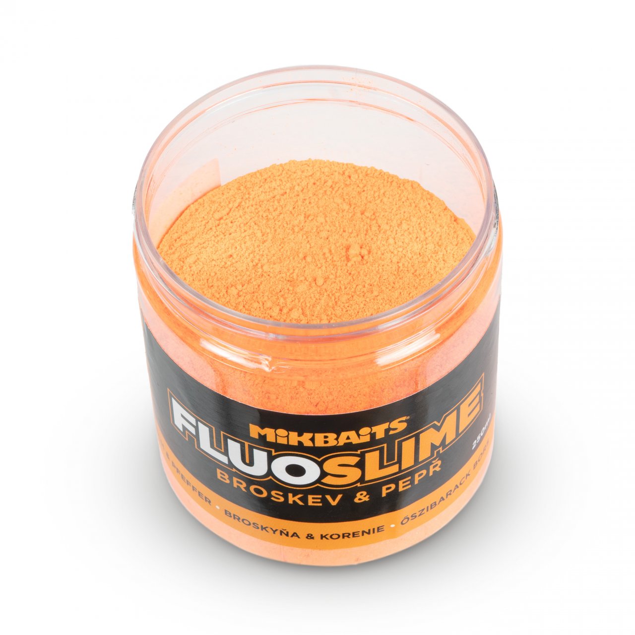 Mikbaits Fluo slime obalovací dip Broskev Black pepper 100g