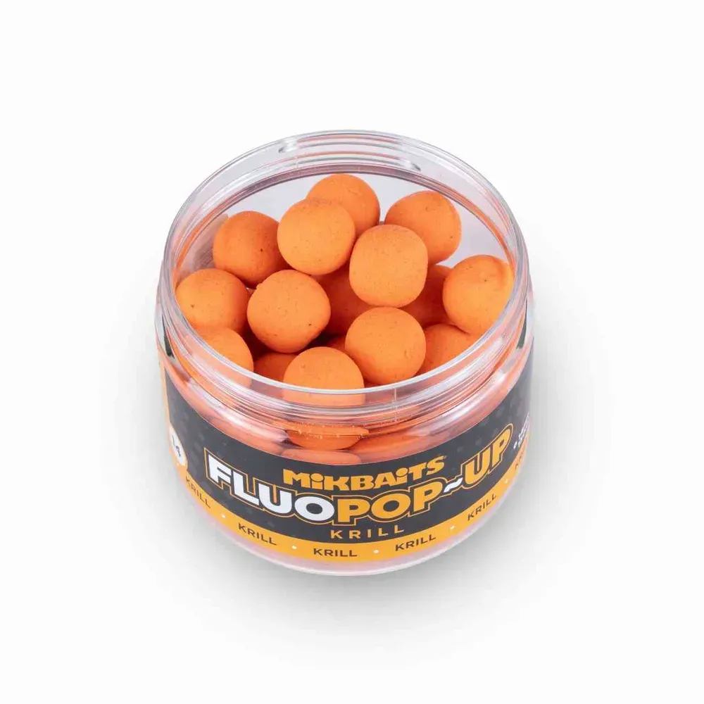 Mikbaits Plovoucí boilie fluo Krill 14mm/150ml