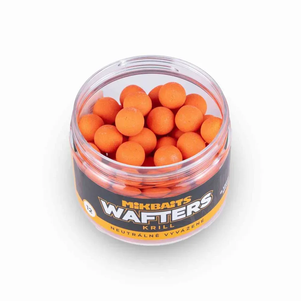 Mikbaits Vyvážené boilie Wafters Krill 12mm/150ml