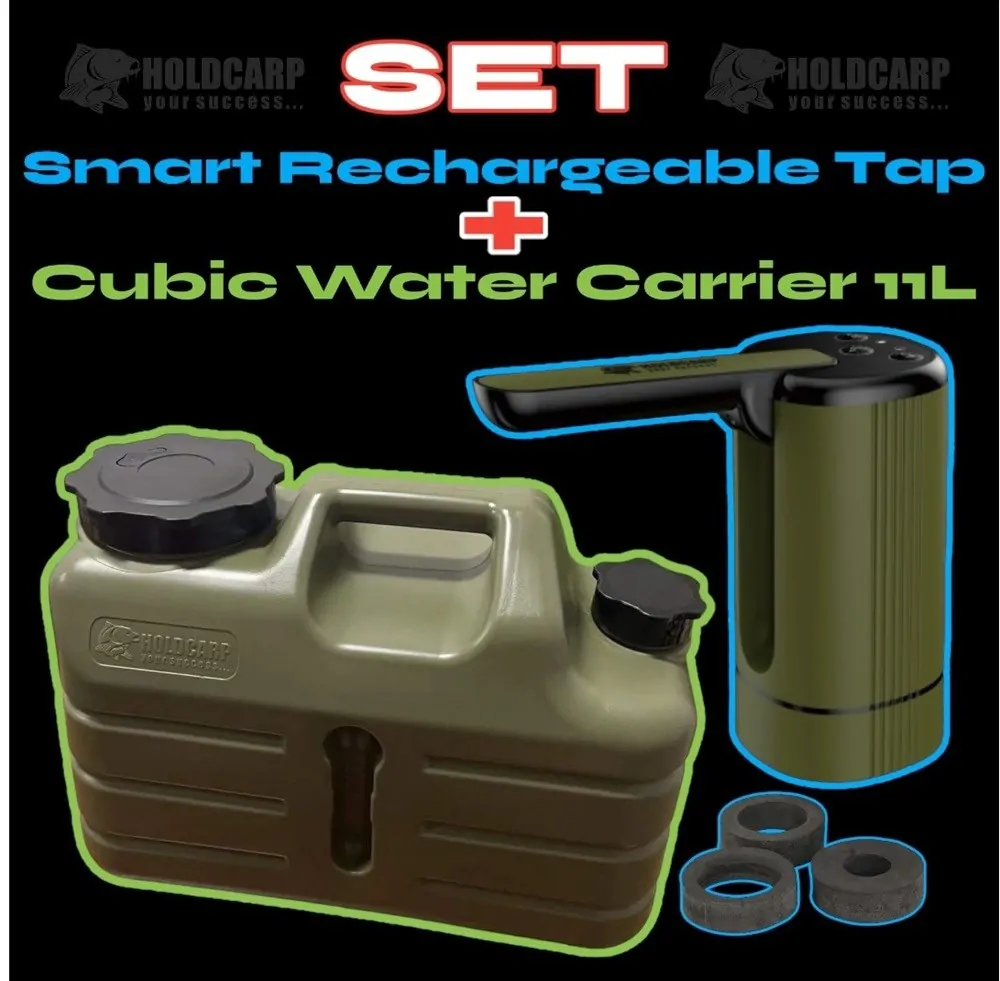 Holdcarp Set Automatická pumpa Smart Rechargeable Tap + kanystr Cubic Water Carrier 11l