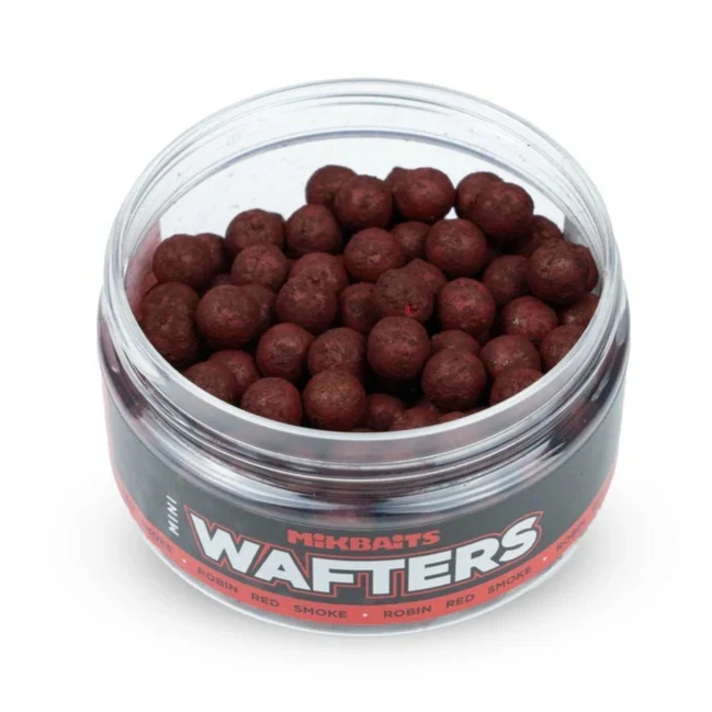 Mikbaits Vyvážené boilie Mini Wafters Smoke Robin Red 8mm/100ml