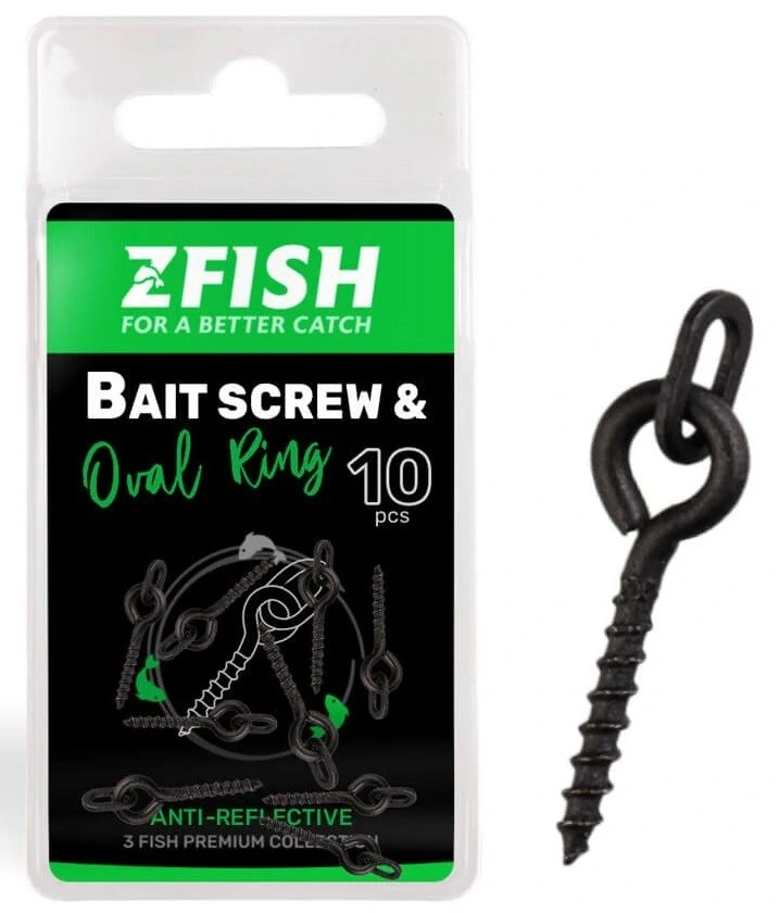 Zfish Vrtáček s kroužkem Bait Screw & Oval Ring 10 ks