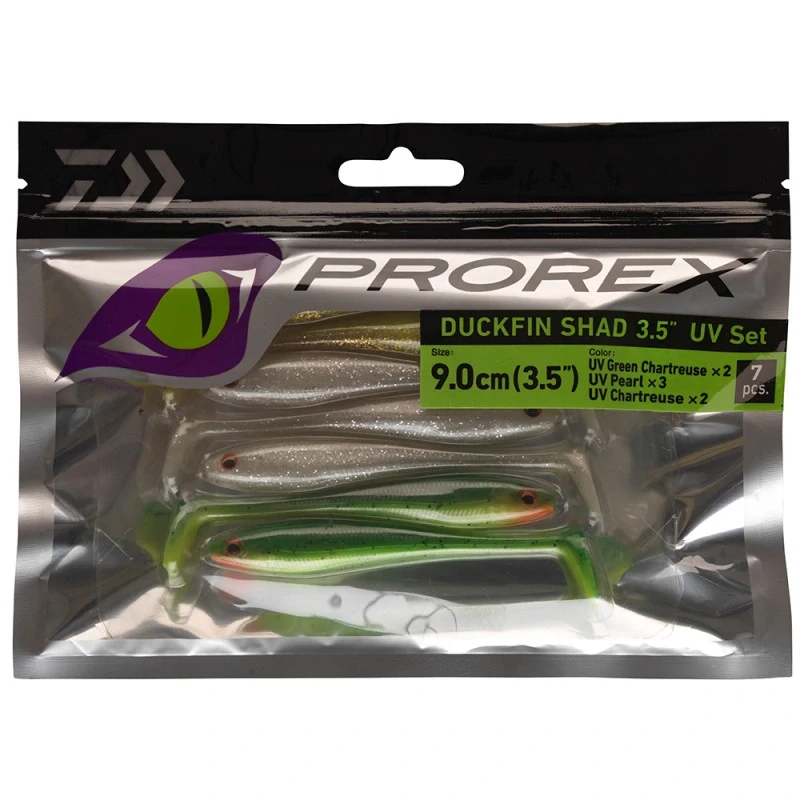 Daiwa Gumová nástraha Prorex DuckFin UV Mix 9cm/7 ks