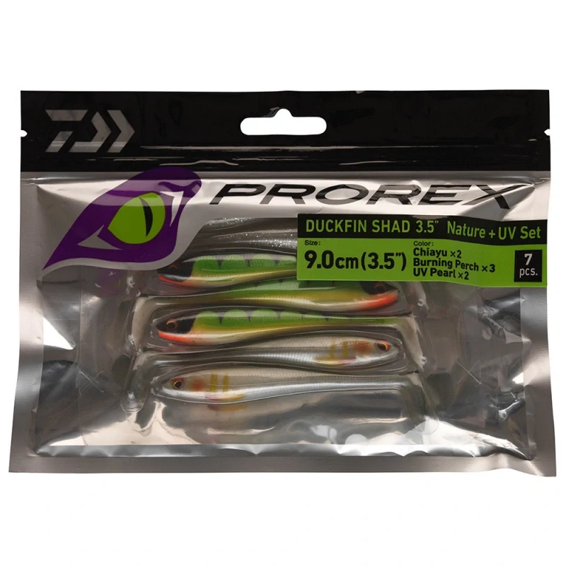 Daiwa Gumová nástraha Prorex DuckFin UV Nature Mix 9cm/7 ks