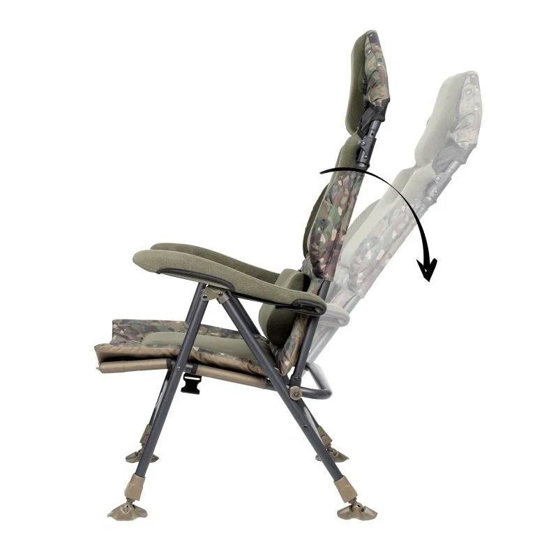 Trakker Křeslo komfortní s područkami Levelite Camo Longback Recliner