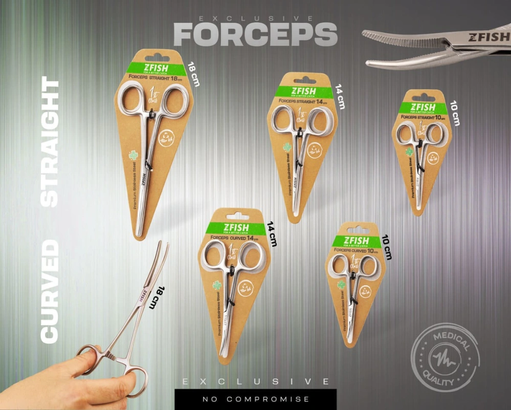 Zfish Pean zahnutý Forceps Curved 10 cm