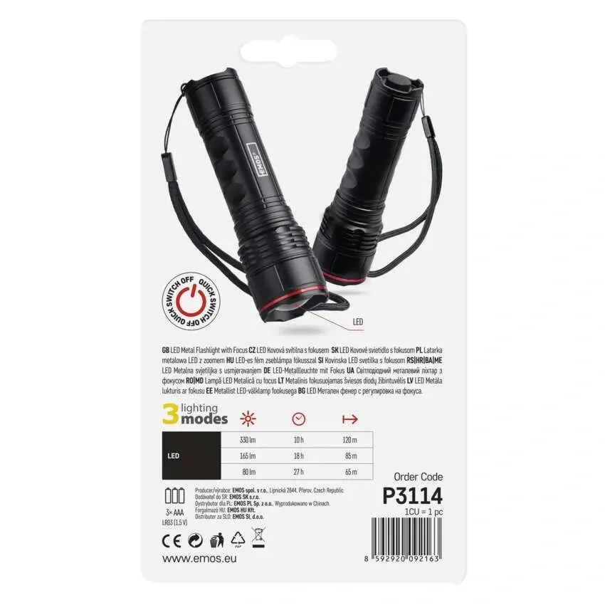 EMOS LED svítilna kovová 330lm