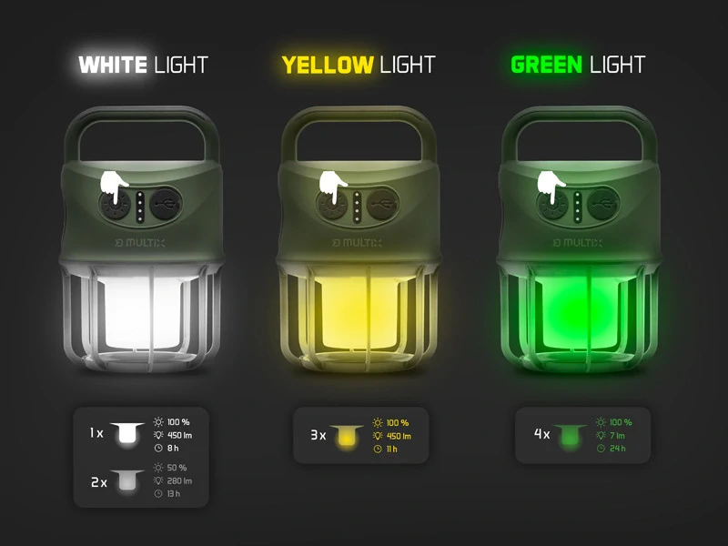 Delphin Kempingová lampa Multix