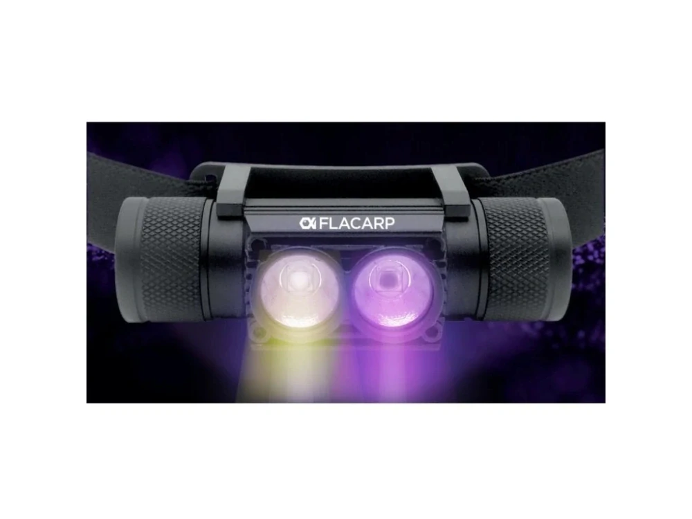 FLACARP Vodotěsná nabíjecí čelovka HL3UV s bílým a UV světlem