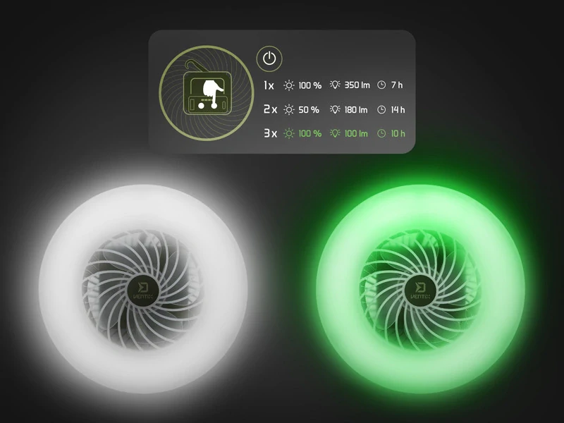 Delphin Ventilátor se světlem Ventix