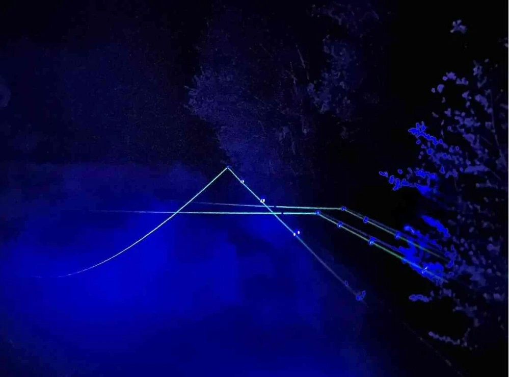 Katran Čelová dobíjecí svítilna Headlamp W/B 460 PRO modrá a bílá LED + box + náhradní baterie zdarma NEW