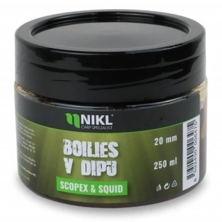 Nikl Boilies v dipu Scopex & Squid 20mm/250g