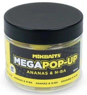 Mikbaits Mega plovoucí fluo boilie Ananas N-BA 25mm/300ml