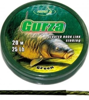 Katran Ztužená návazcová šňůrka Coated braided hook links GURZA 25 lb /20m
