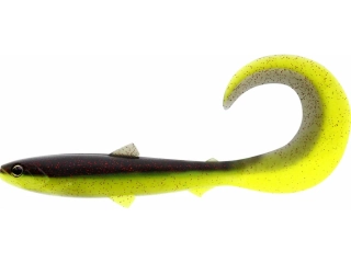 Westin Gumová nástraha Bullteez Curltail Black Chartreuse 10 cm
