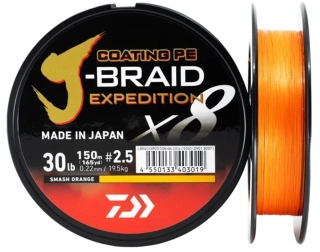 Daiwa Splétaná šňůra J-Braid Expedition X8E Smash Orange /135m