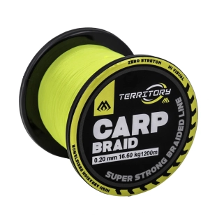 Mikado Pletená šňůra Territory Carp Braid Fluo žlutá /1200m