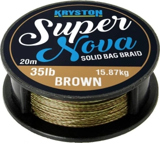 Kryston Návazcová šňůrka Super Nova Solid Braid Brown 25 lb /20m