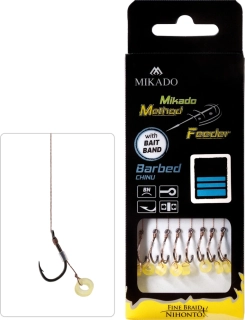 Mikado Návazec Method Feeder Braid s gumičkou 10 cm 0,12mm vel. 10 /8ks