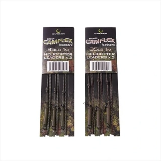 Gardner Montáž Camflex Helicopter Leadcore Leaders Brown 35 lb/1m/3 ks